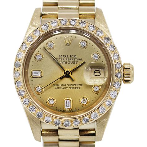 18k gold rolex watch women